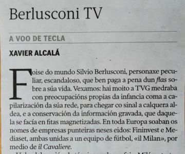 "Berlusconi TV" novo artigo de opinión publicado en La Voz de Galicia